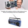 Retro Cassette Player, Blueooth with AM FM SW Radio, Cassette Recorder with Volume Adjustment Knobs, Memory Card, USB, Aux, Headphone Jack, for Home,Kids,Gift (Blue) view 3