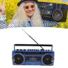 Retro Cassette Player, Blueooth with AM FM SW Radio, Cassette Recorder with Volume Adjustment Knobs, Memory Card, USB, Aux, Headphone Jack, for Home,Kids,Gift (Blue) view 4