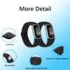 2 Pack Elastic Nylon Bands Compatible with Fitbit Charge 6 / Fitbit Charge 5, Classic Soft Breathable Adjustable Sport Smartwatch Replacement Wristband for Women Men (Black+Grey) view 2