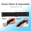 2 Pack Elastic Nylon Bands Compatible with Fitbit Charge 6 / Fitbit Charge 5, Classic Soft Breathable Adjustable Sport Smartwatch Replacement Wristband for Women Men (Black+Grey) view 3