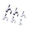 100pcs Round Cable Clips 12/14/16/18/20/25 mm C Shaped Management Nylon Carbon Steel Nails Line Cord Tie Circle Wire Wall Holder (Color : Diameter 20mm-100pcs) view 1
