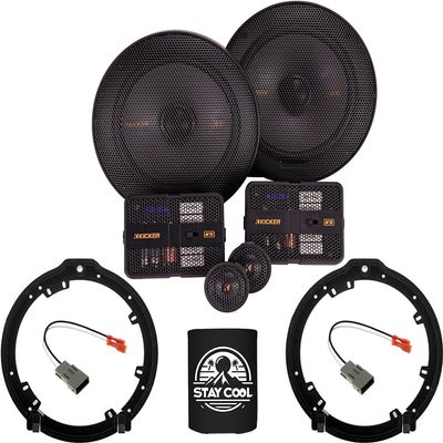 KICKER Speakers 6.5 inch for Acura RLX 2014-2020 Upgrade Kit - Pair of KS Series with Adapters and Harness, Component 6 1/2 Car Audio Front/Rear Door Speaker KSS650, 51KSS6504