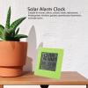Battery Solar Alarm Clock, Dual Energy Weather Forecast Temperature Humidity Alarm Clock(Green) view 3