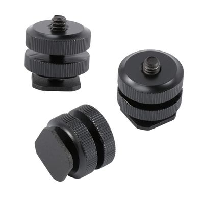 Veemoon 3pcs Aluminum Alloy Threaded Hot Shoe Adapter Mount Adapter Tripod Screw DSLR Camera Hot Shoe to