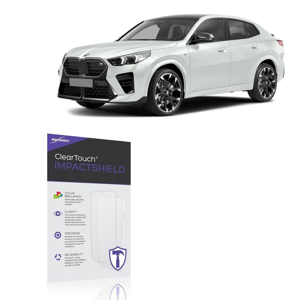 BoxWave Screen Protector Compatible with 2024 BMW X2 M35i Display (10.25 in) - ClearTouch ImpactShield (2-Pack), Impenetrable Screen Protector Flexible Film