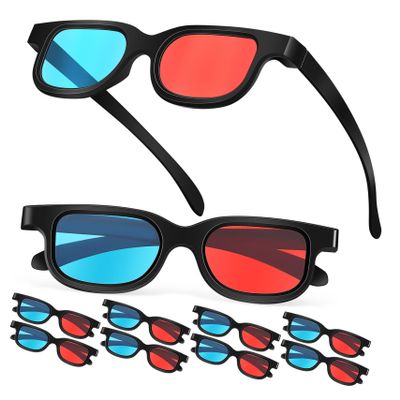 DOITOOL 3D Game Glasses with Red/Lenses 10 Pcs Stereoscopic Viewing Glasses for Home Theater and Tvs Comfortable and Lightweight