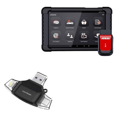 BoxWave Smart Gadget Compatible with Ancel X6 (10.1 in) - AllReader SD Card Reader, microSD Card Reader SD Compact USB - Jet Black