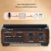 Portable Cassette Player Retro,AM SW FM Radio with 4 Band,Near Field Effect Cassette Player for Car Wood Grain (US Plug) view 2