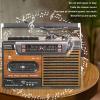 Portable Cassette Player Retro,AM SW FM Radio with 4 Band,Near Field Effect Cassette Player for Car Wood Grain (US Plug) view 4