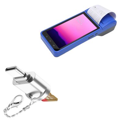 BoxWave Adapter Compatible with FOSA POS PDA Receipt Printer (5.5 in) - Micro SD Card miniReader, USB Type-C OTG Reader USB3.0 Adapter Keychain - Metallic Silver