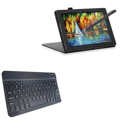 BoxWave Keyboard Compatible with Frunsi Rubens T8 (8 in) - SlimKeys Bluetooth Keyboard, Portable Thin with Chiclet-Style Keys - Jet Black