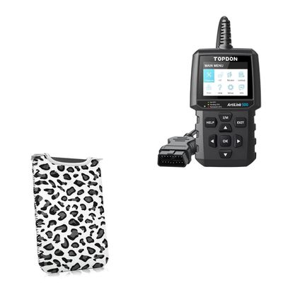 BoxWave Case Compatible with Topdon Artilink 500 (2.8 in) - Snow Leopard Plush SlipSuit, Animal Leopard Print Padded Soft Sleeve
