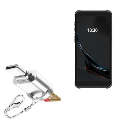 BoxWave Adapter Compatible with Rongta PDA i1 Plus (6 in) - Micro SD Card miniReader, USB Type-C OTG Reader USB3.0 Adapter Keychain - Metallic Silver