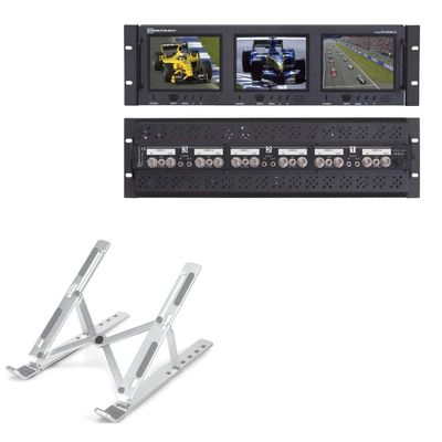 BoxWave Stand and Mount Compatible with Cooltouch RX-563SDI - Compact QuickSwitch Stand, Portable Multi Angle Viewing Foldable Riser - Metallic Silver