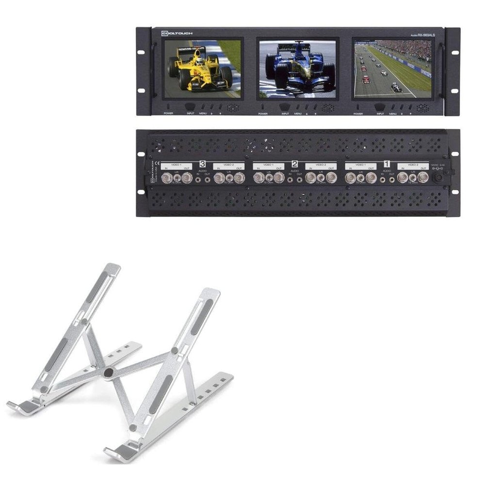 BoxWave Stand and Mount Compatible with Cooltouch RX-563SDI - Compact QuickSwitch Stand, Portable Multi Angle Viewing Foldable Riser - Metallic Silver