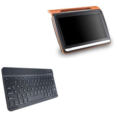 BoxWave Keyboard Compatible with Micromax Health MD116 - SlimKeys Bluetooth Keyboard, Portable Thin with Chiclet-Style Keys - Jet Black