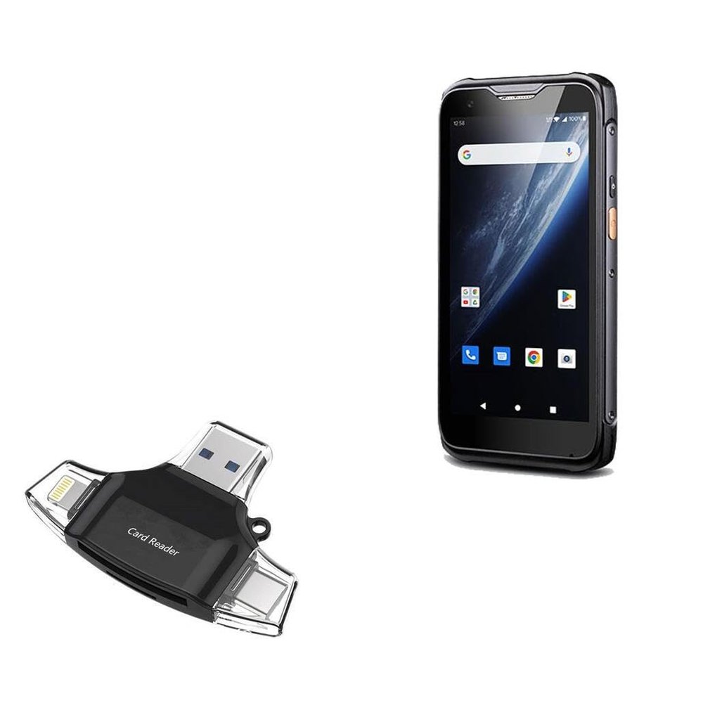 BoxWave Smart Gadget Compatible with Chainway MC95 - AllReader SD Card Reader, microSD Card Reader SD Compact USB - Jet Black