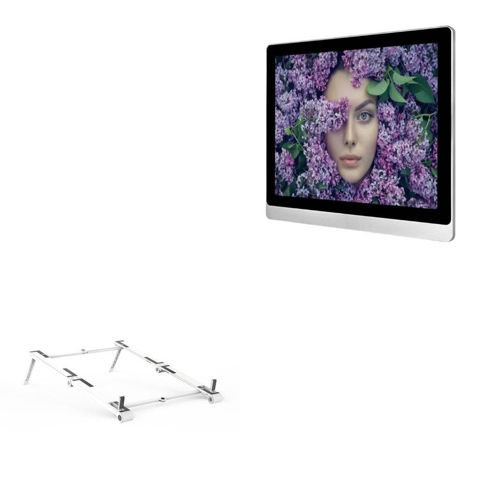 BoxWave Stand and Mount Compatible with Geekland GK-NWY12M (12 in) - Pocket Aluminum Stand 3-in-1, Portable Multi Angle Viewing Riser - Metallic Silver