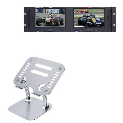 BoxWave Stand and Mount Compatible with Cooltouch RX-702SDI - Executive VersaView Laptop Stand, Ergonomic Adjustable Viewing Angle Metallic Riser - Metallic Silver