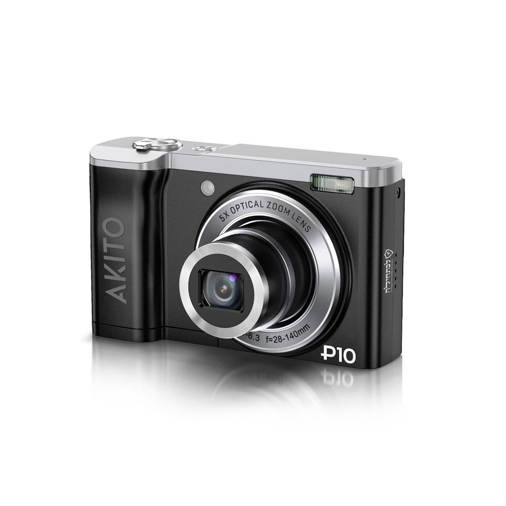 Akito Plus10 Kosher Digital Camera with 5X Optical Zoom and 5K Ultra HD (Black)