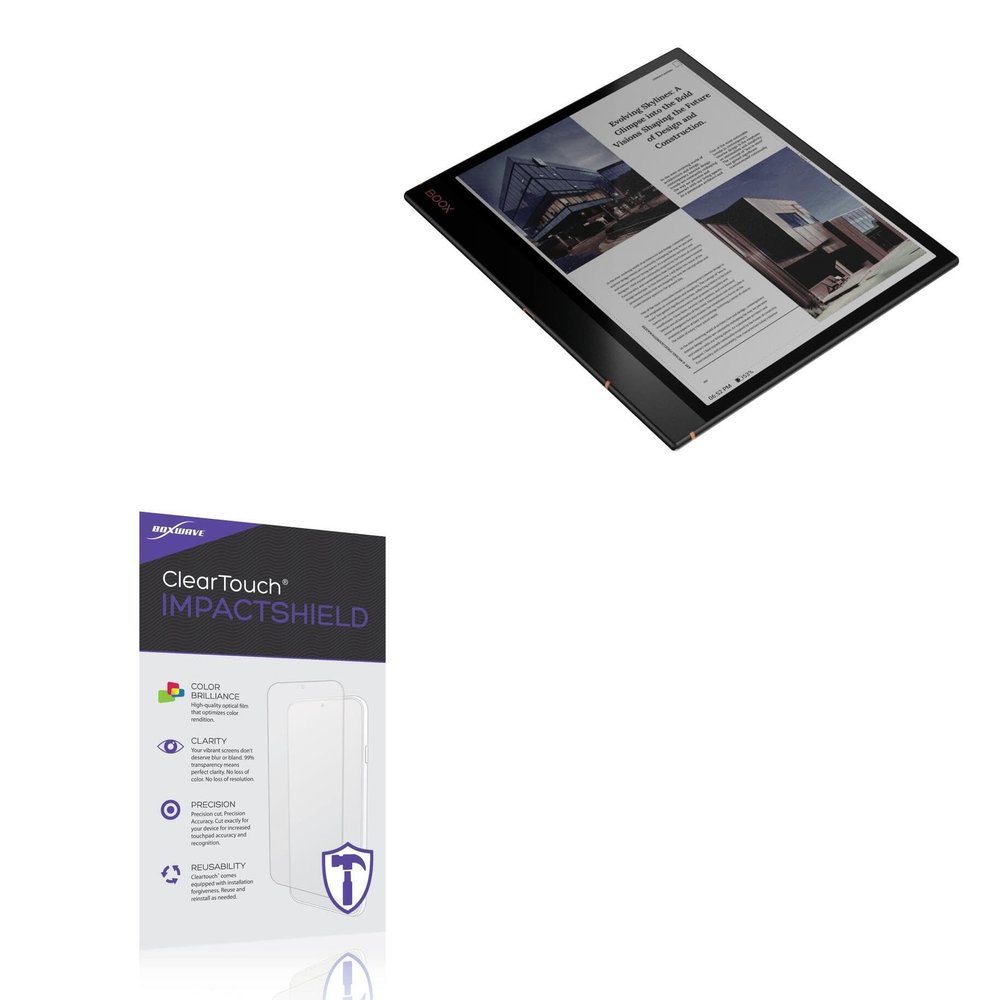 BoxWave Screen Protector Compatible with Onyx BOOX Note Air3 C - ClearTouch ImpactShield (2-Pack), Impenetrable Screen Protector Flexible Film