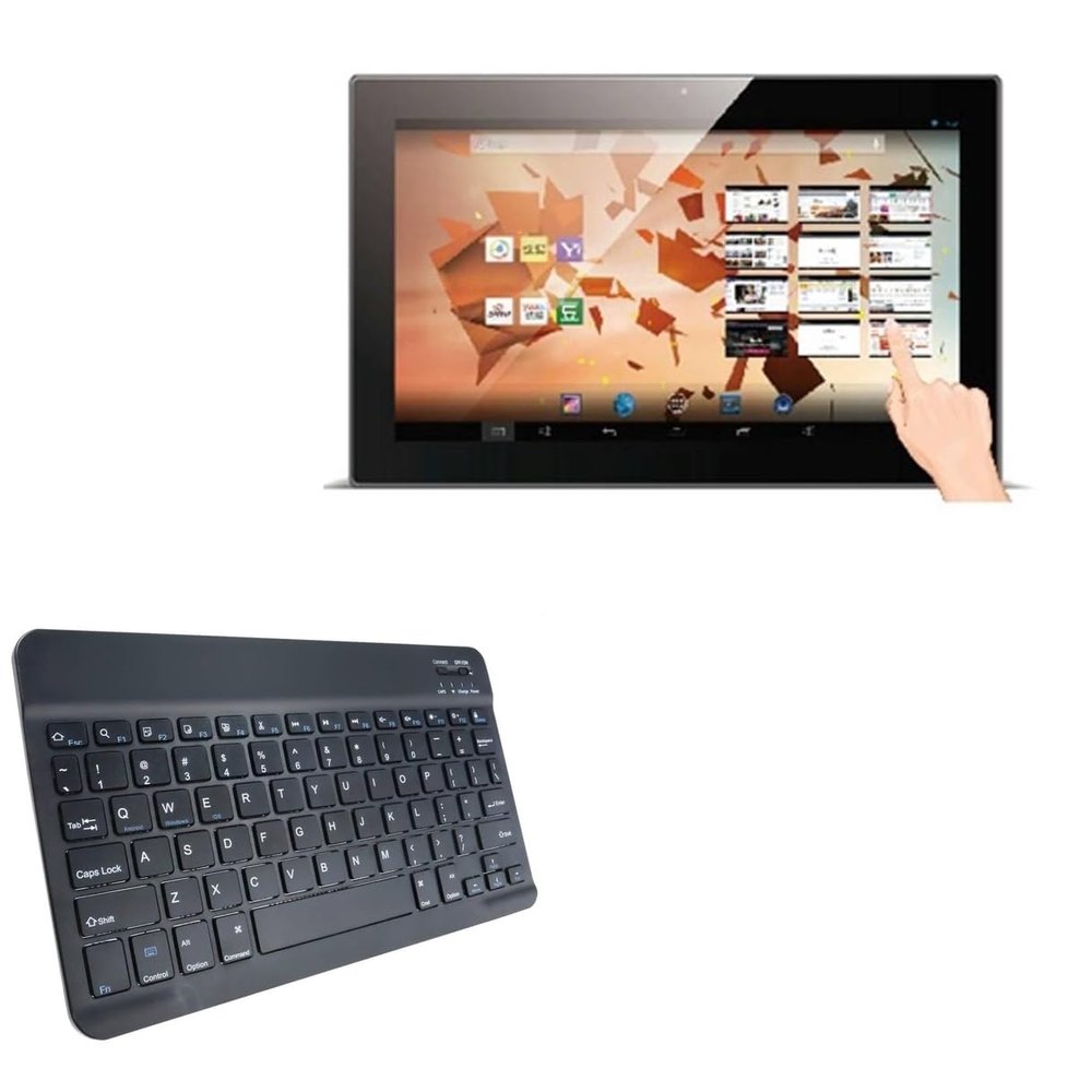 BoxWave Keyboard Compatible with Geekland GK-VR24 (24 in) - SlimKeys Bluetooth Keyboard, Portable Thin with Chiclet-Style Keys - Jet Black
