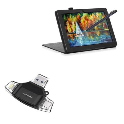 BoxWave Smart Gadget Compatible with Frunsi Rubens T8 (8 in) - AllReader SD Card Reader, microSD Card Reader SD Compact USB - Jet Black