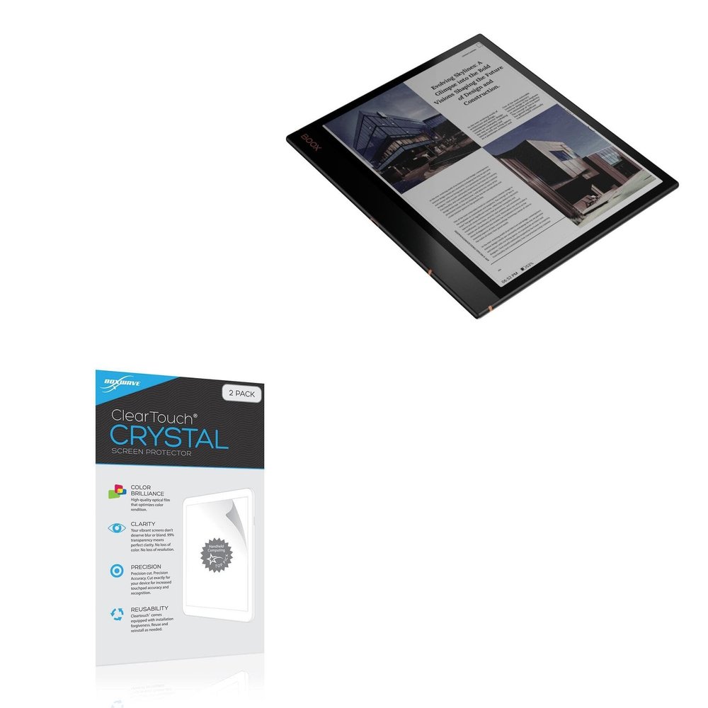 BoxWave Screen Protector Compatible with Onyx BOOX Note Air3 C - ClearTouch Crystal (2-Pack), HD Film Skin - Shields from Scratches