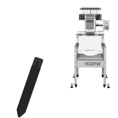 BoxWave Stylus Pouch Compatible with Ricoma EM10107S Touchscreen - Stylus PortaPouch, Pen Stylii Holder Carrier Portable Self-Adhesive - Jet Black