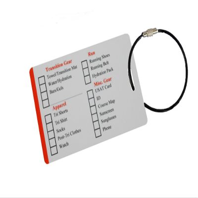 Biathlon Gear Checklist Reminder, Customize, Organize Sports Equipment Bag, Secure Stainless Steel Keychain Cable Ring (White)