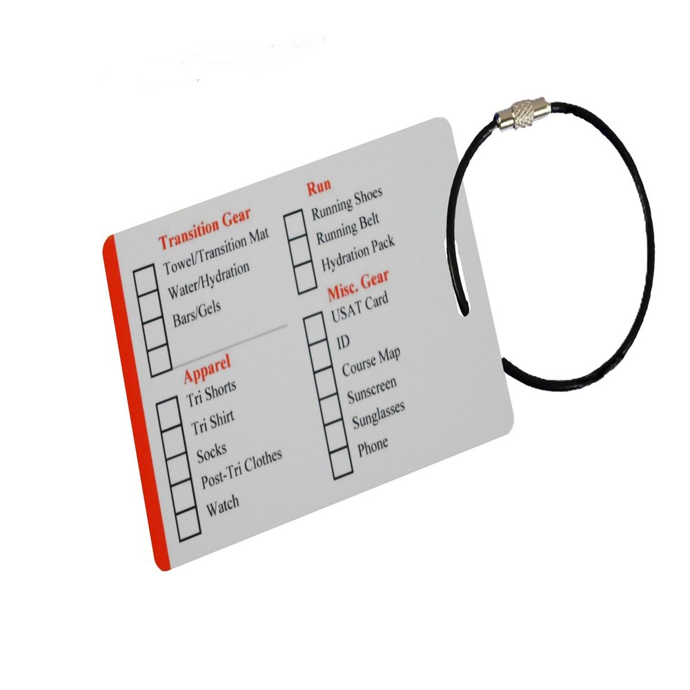 Biathlon Gear Checklist Reminder, Customize, Organize Sports Equipment Bag, Secure Stainless Steel Keychain Cable Ring (White)