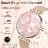 GADIXY Smart Watches for Women(Make/Answer Call) with Diamond:1.1" AMOLED Small Screen Fitness Tracker for HR/BP/SpO2/Sleep Monitor,Digital Running Smartwatch for Android/iOS Rosegold view 2