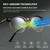 Cyxus Blue Light Glasses Men Women Browline Frame Computer Glasses Reduce Eye Strain UV Protection for Computer Screen 8356T01 Gold Frame view 3