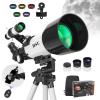 HSL70400 Telescope for Kids 8-12,Telescope for Adults high Powered,70mm Aperture 400mm Focal Length Refractor Astronomy telescopes Kids 5-7 6 Year Old White view 1