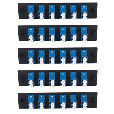 fyboptwu 12-Port LC Duplex SM Fiber Patch Panel with 6 UPC Adapters, 5pcs
