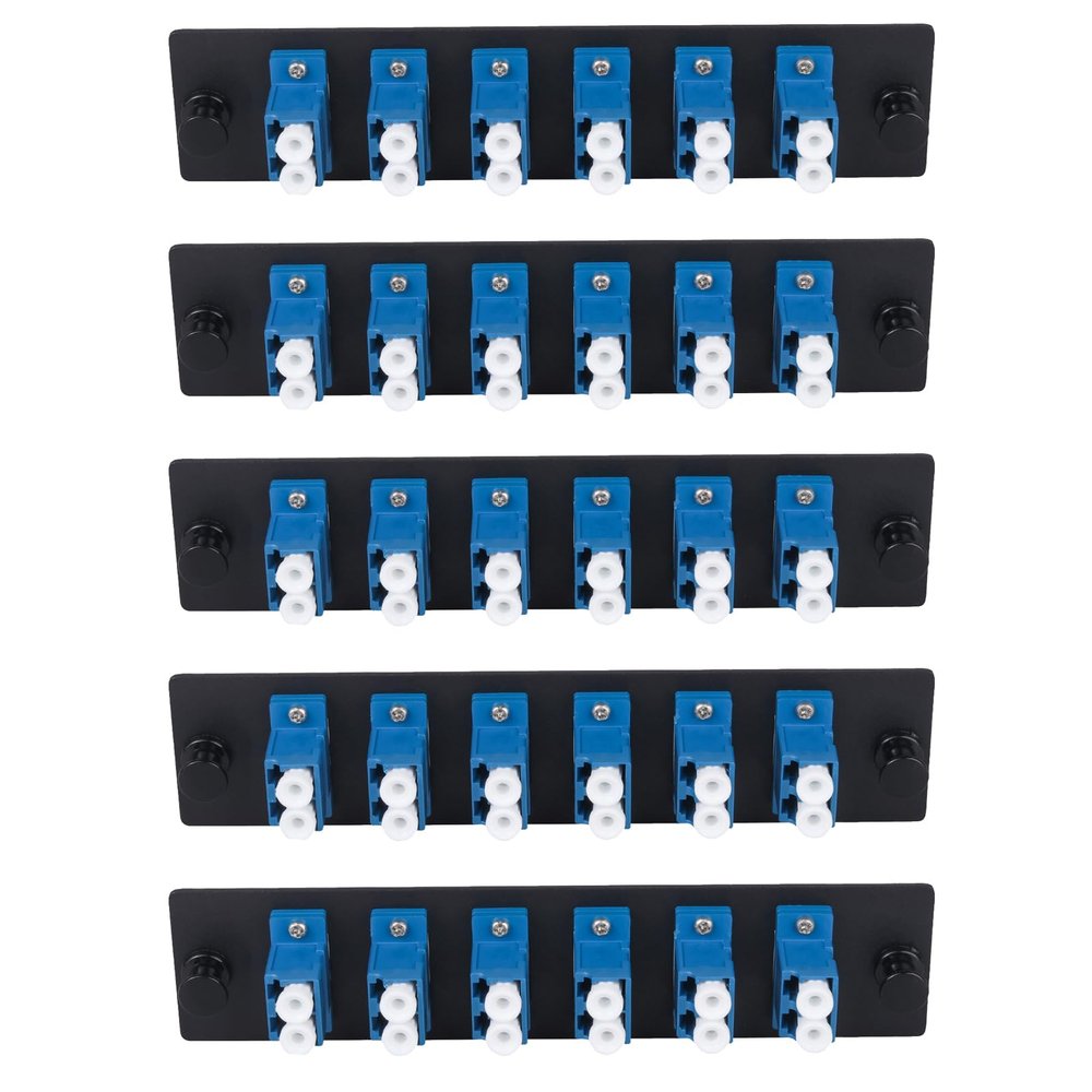 fyboptwu 12-Port LC Duplex SM Fiber Patch Panel with 6 UPC Adapters, 5pcs