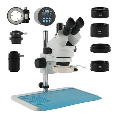 Microscope Accessories Kit 3.5X-90X Trinocular Microscope Stereo Microscope +1080P 48mp 50mp HDMI USB VGA Video Camera 0.5X 2.0X Auxilliary Objective Microscope Slides ( Color : 2MP HDMI VGA Type-c )