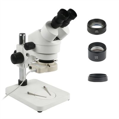 ZTBH Microscope Accessories Kit 7X - 45X Continuous Zoom Magnification Stereo Microscope Industrial Binocular Microscope LED Ring Light for Phone PCB Soldering Microscope Slides (Color : K)