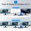 USB C Docking Station Dual Monitor, Selore Docking Station 3 Monitors Triple 4K Display with 2 HDMI, DisplayPort, 1 Gbps Ethernet, 100W PD Charging, USB 3.0 Ports Adapter for Dell, HP, Lenovo,etc view 3