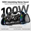 LFS Bluetooth Speaker,100W RMS Loud Speakers Bluetooth Wireless with Deep Bass, LED Lights, IPX6 Waterproof, 30H Playtime, Portable Outdoor Speaker Boombox for Camping,Beach, Party view 2