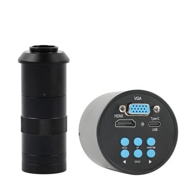 ZTBH Microscope Accessories Kit HDMI VGA 48MP 55MP Sensor FHD 1080P HDMI VGA Video Microscope Camera +130X Adjustable Zoom C Mount Lens + 56 LED Ring Light Microscope Slides (Color : HDMI VGA Type-c)