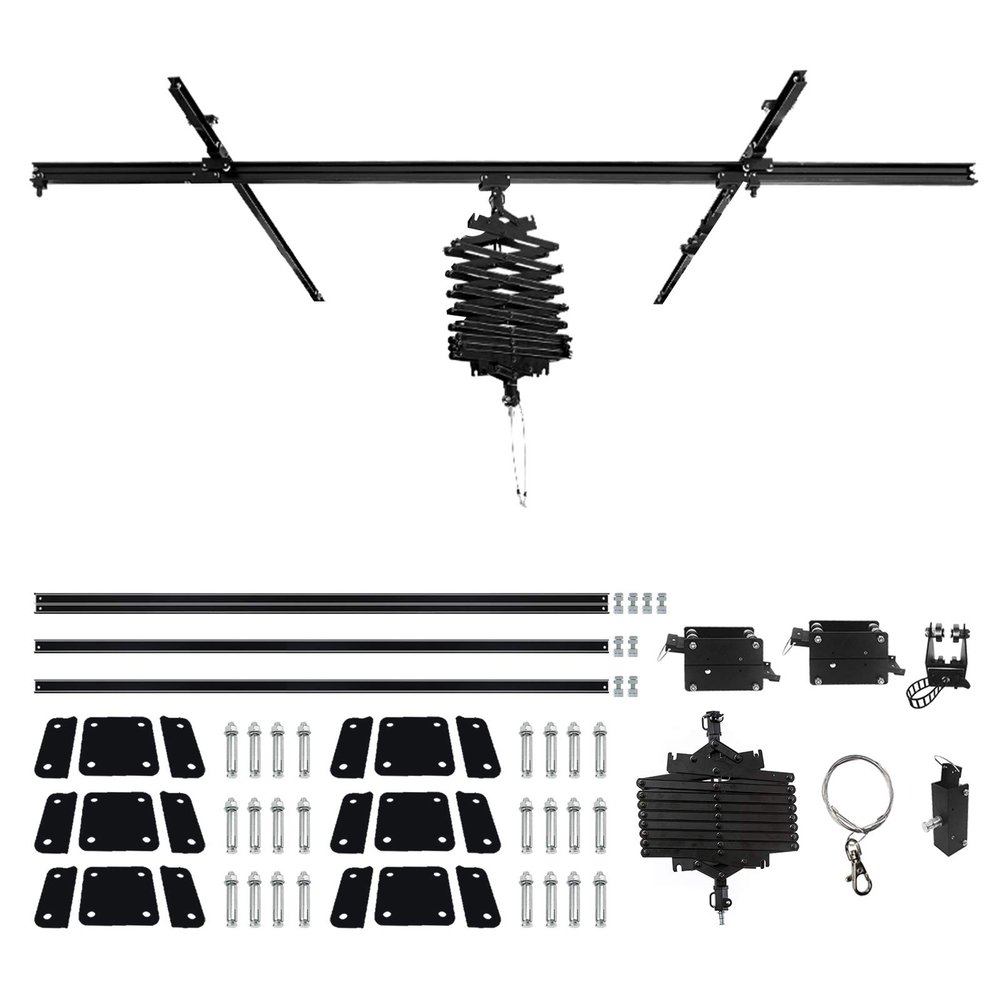 DATOUBOSS 97" x 97" Pantograph Studio Ceiling Rail System Complete Kit with 43-200CM Photography Ceiling Lamp Hanger Studio Lighting Support Rail System (C3 Tracks + 1 Pantograph)