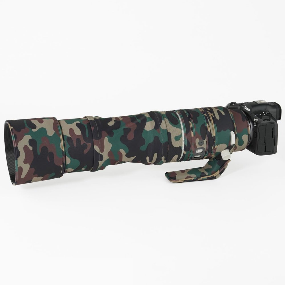 CHASING BIRDS Lens Camouflage Waterproof Coat for Canon RF 200-800mm F6.3-9 is USM Rainproof Lens Protective Cover Version IV(Military Green Camouflage, with Extender RF 2X)