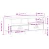 vidaXL Solid Pine Wood Media Console - Black Industrial TV Stand with Storage, Cable Management Holes, 41.7" x 15.7" x 18.3" view 3