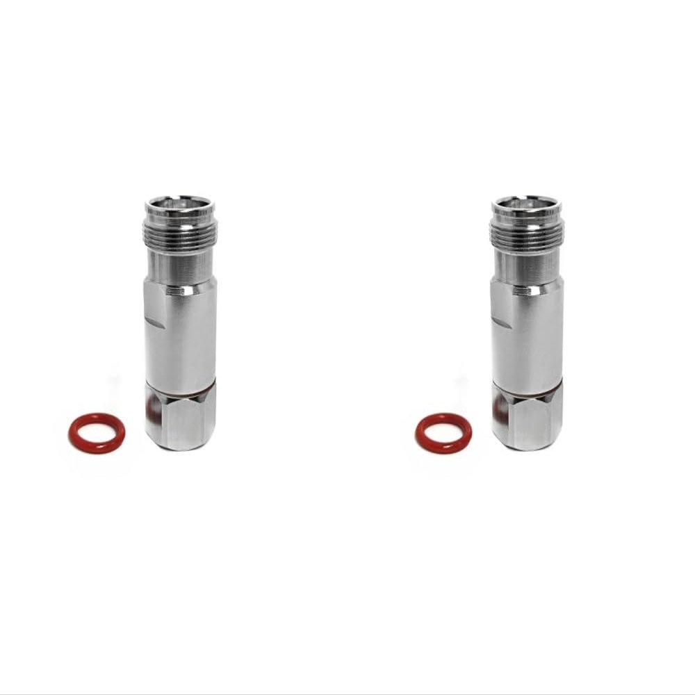 BJDZ 50Ohm 1/2" Inch Feeder Radio Coaxial Cable Connector 4.3-10 L20 Type Female Jack Straight Clamp Mounting for Cellular Communication basestation, 4G/5G Antenna System, Signal Transmission.