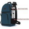 MOSISO 64.5 inch Tripod for Camera, 360 Degree Ball Head Camera Stand with Bag&Phone Mount&Camera Sling Bag Shockproof Camera Backpack with Tripod Holder&Removable Modular Inserts, Black&Deep Teal view 3