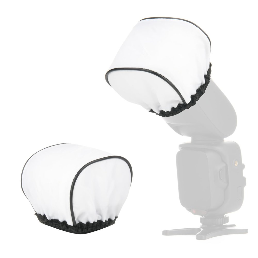 Cosmos 2 Pcs Camera Bounce Flash Diffuser Cover Speedlite Soft Diffuser Cap Mini Flash Sleeves for Camera Speedlight Flash Compatible with Most DSLR Camera Flash Bounce Flash Reflector
