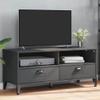 vidaXL Anthracite Gray Pine Wood TV Stand - Industrial Media Cabinet with Storage, Wire Management, Sturdy Wooden Build for Living Room view 2