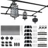 194" x194" Pantograph Photography Studio Ceiling Rail System Photography Studio Lighting Support Rail System Smallpox Rail Track Kit with 43-200CM Drop Pantograph (E5 Tracks + 3 Pantograph) view 1