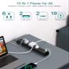 Extension Cord with Multiple Outlets 10 Ft - Power Strips with Surge Protection, Flat Plug with 6 AC Outlets 4 USB (2 USB-C Ports), Wall Mount Outlet Extender for Home Office Dorm Room Essentials view 3